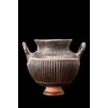 GREEK BLACK-GLAZE POTTERY VASE