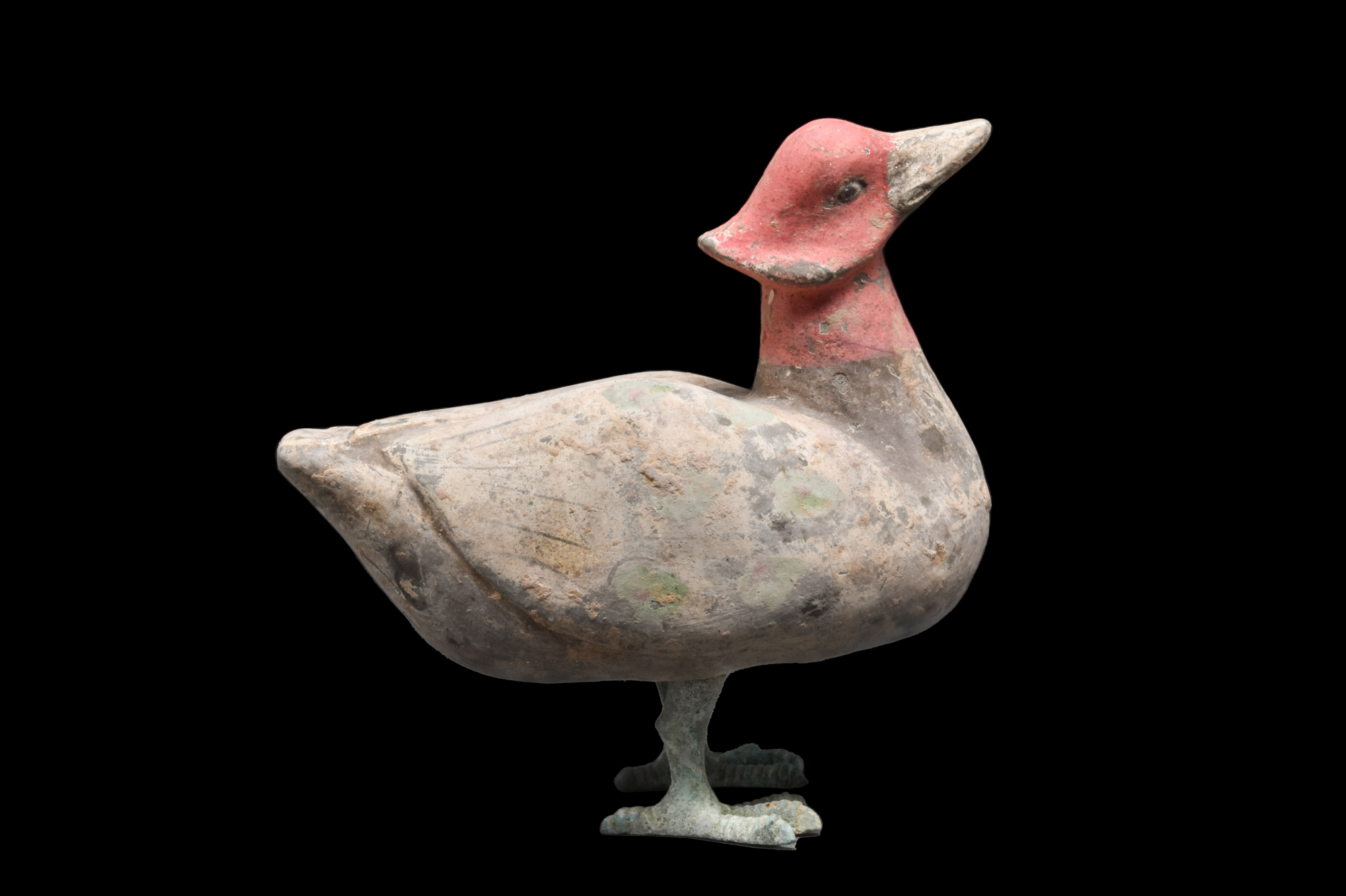 CHINESE HAN DYNASTY POTTERY DUCK - TL TESTED - Image 3 of 6