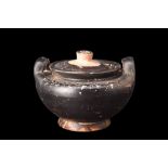 GREEK BLACK-GLAZE LEBES GAMIKOS WITH LID