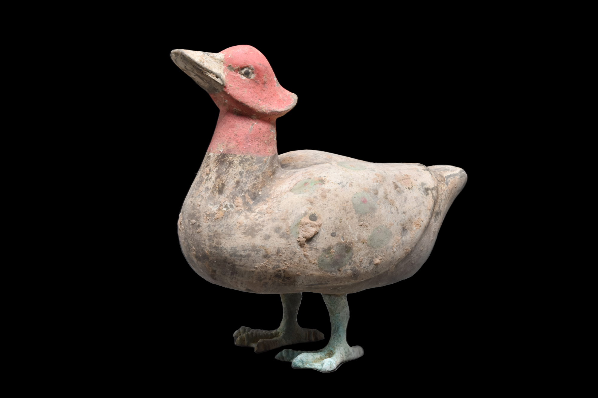 CHINESE HAN DYNASTY POTTERY DUCK - TL TESTED