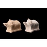 PAIR OF CANOSAN GREEK POTTERY PIGS