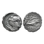 TIBERIUS CLAUDIUS NERO AR. SERRATE DENARIUS