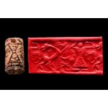 BACTRIAN BUFF STONE CYLINDER SEAL