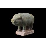 CHINESE MING DYNASTY TERRACOTTA GLAZED PIG