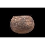 AMLASH SCHIST STONE DECORATED VESSEL