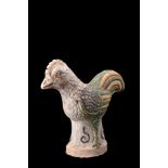 CHINESE MING DYNASTY TERRACOTTA GLAZED ROOSTER