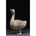 CHINESE HAN DYNASTY POLYCHROME DUCK - TL TESTED