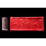 BACTRIAN DARK STONE CYLINDER SEAL