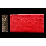EARLY NEO-ASSYRIAN GREEN STONE CYLINDER SEAL
