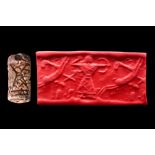 BACTRIAN BUFF STONE CYLINDER SEAL