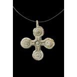 BYZANTINE BRONZE CROSS PENDANT WITH FIVE WOUNDS OF CHRIST