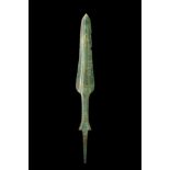 ANCIENT BRONZE SPEARHEAD