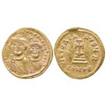 HERACLIUS, WITH HERACLIUS CONSTANTINE, AV. SOLIDUS