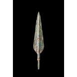 ANCIENT BRONZE SPEARHEAD