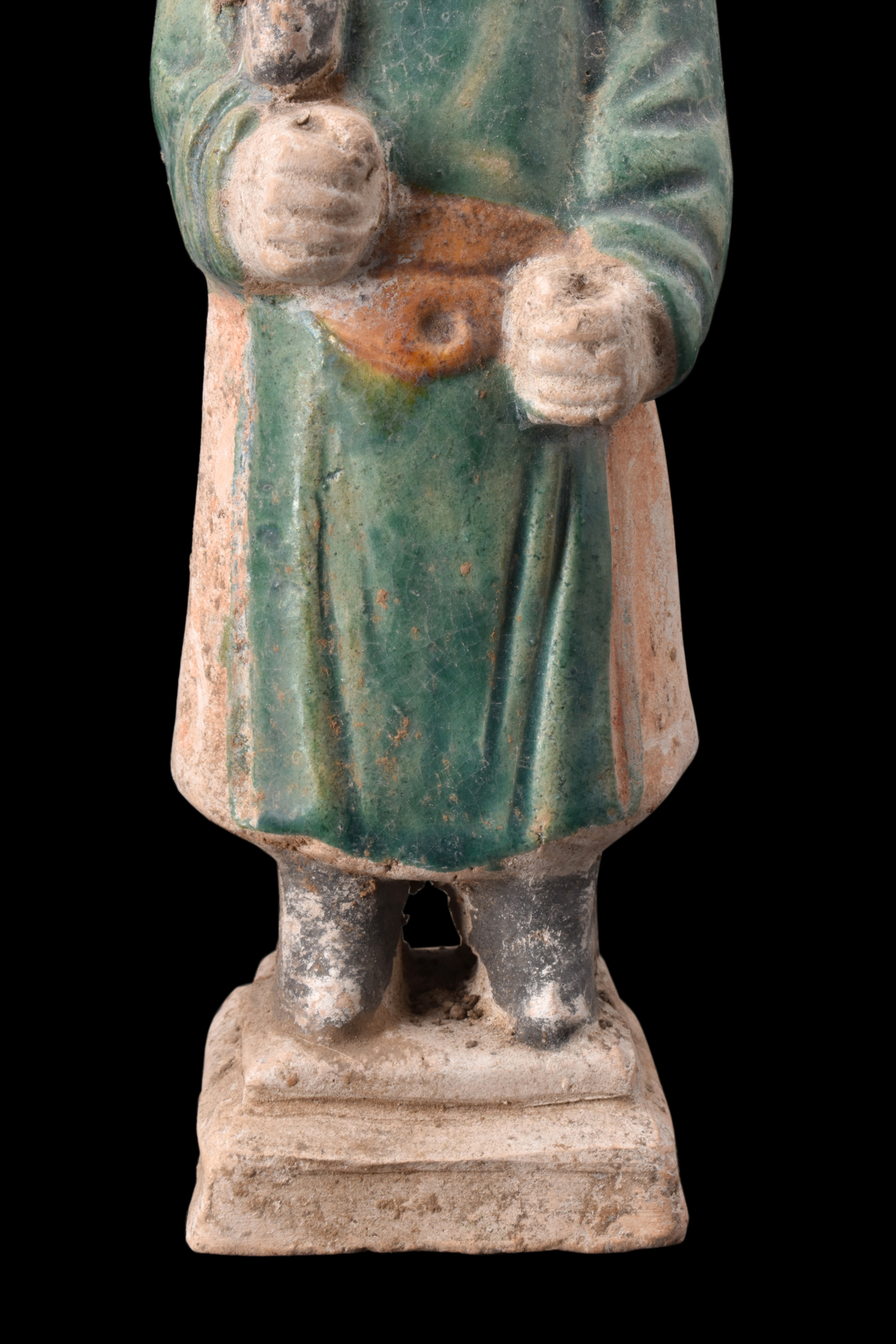 CHINESE MING DYNASTY GLAZED TERRACOTTA ATTENDANT - Image 6 of 6