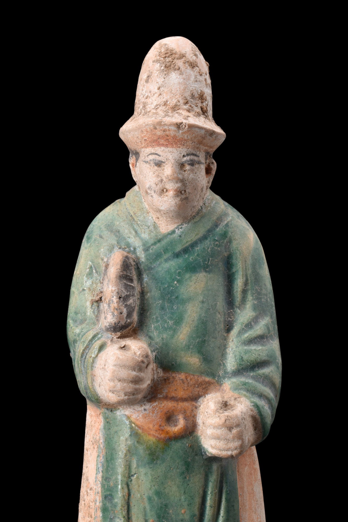 CHINESE MING DYNASTY GLAZED TERRACOTTA ATTENDANT - Image 5 of 6