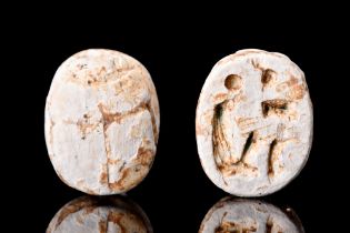 EGYPTIAN STEATITE SCARAB DEDICATED TO NEB-MAAT-RE