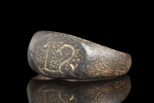 CRUSADERS ERA BRONZE RING WITH 'IS' MONOGRAM FOR JESUS