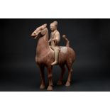 CHINESE HAN DYNASTY TERRACOTTA EQUESTRIAN FIGURE - TL TESTED