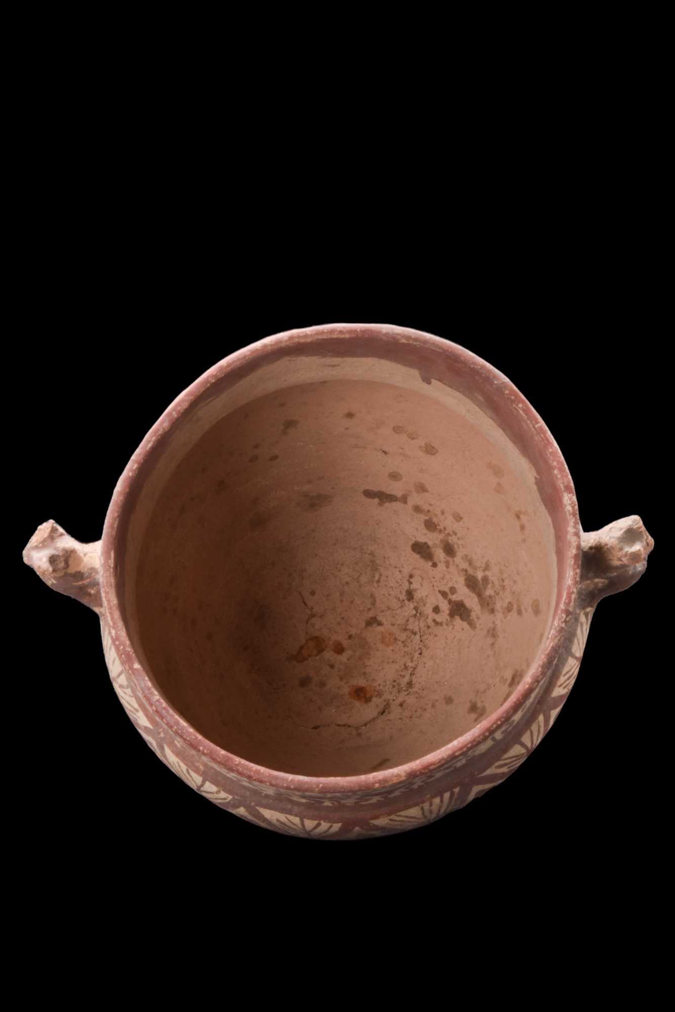 ANCIENT PERSIAN TERRACOTTA VESSEL WITH RAM HANDLES - TL TESTED - Image 3 of 8