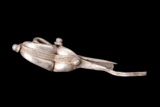 GREEK SILVER DOUBLE-CURVED ARCH FIBULA