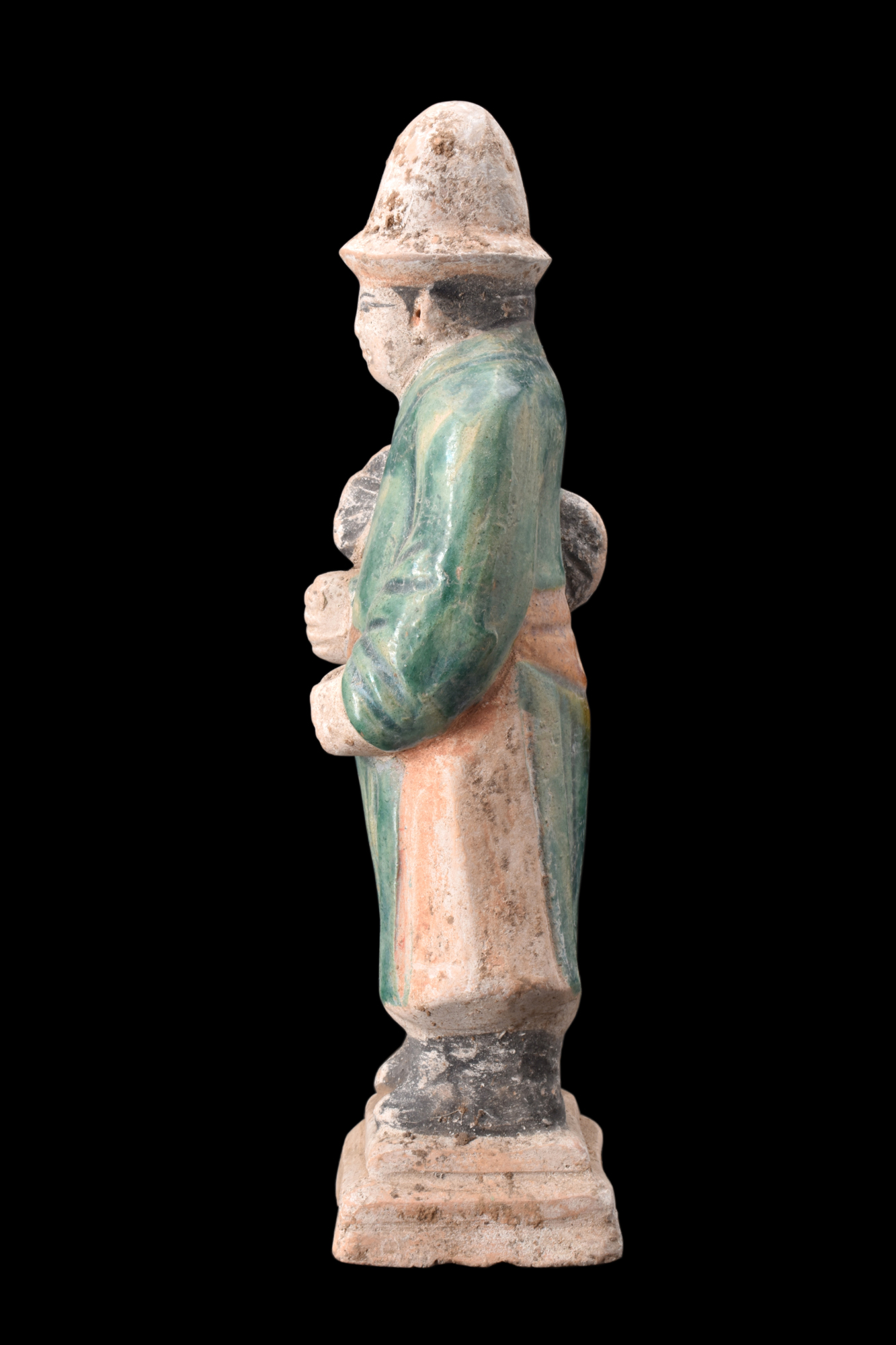 CHINESE MING DYNASTY GLAZED TERRACOTTA ATTENDANT - Image 4 of 6