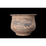 INDUS VALLEY TERRACOTTA CUP WITH STAGS