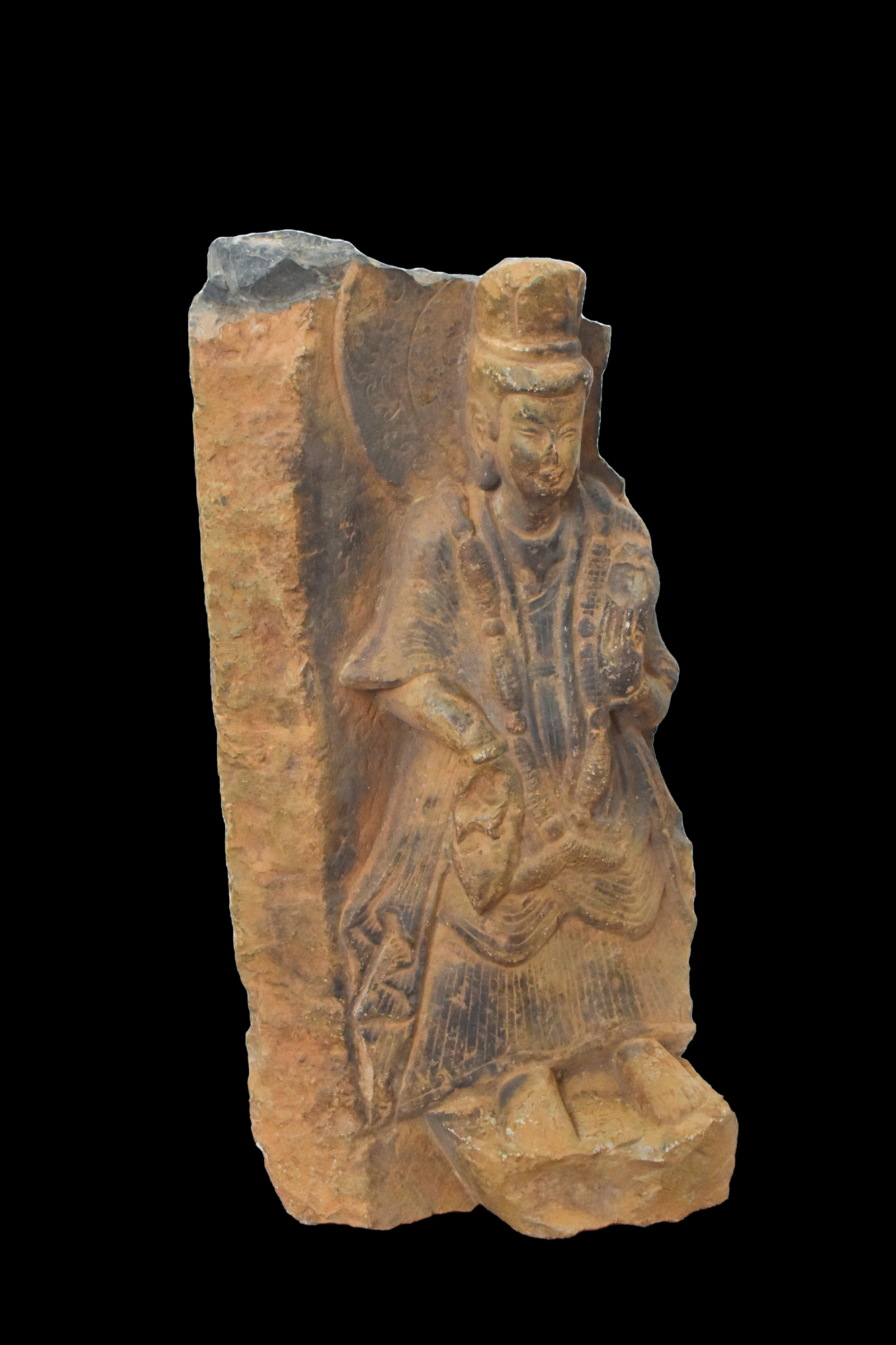 CHINESE WESTERN WEI STONE PANEL WITH BODHISATTVA