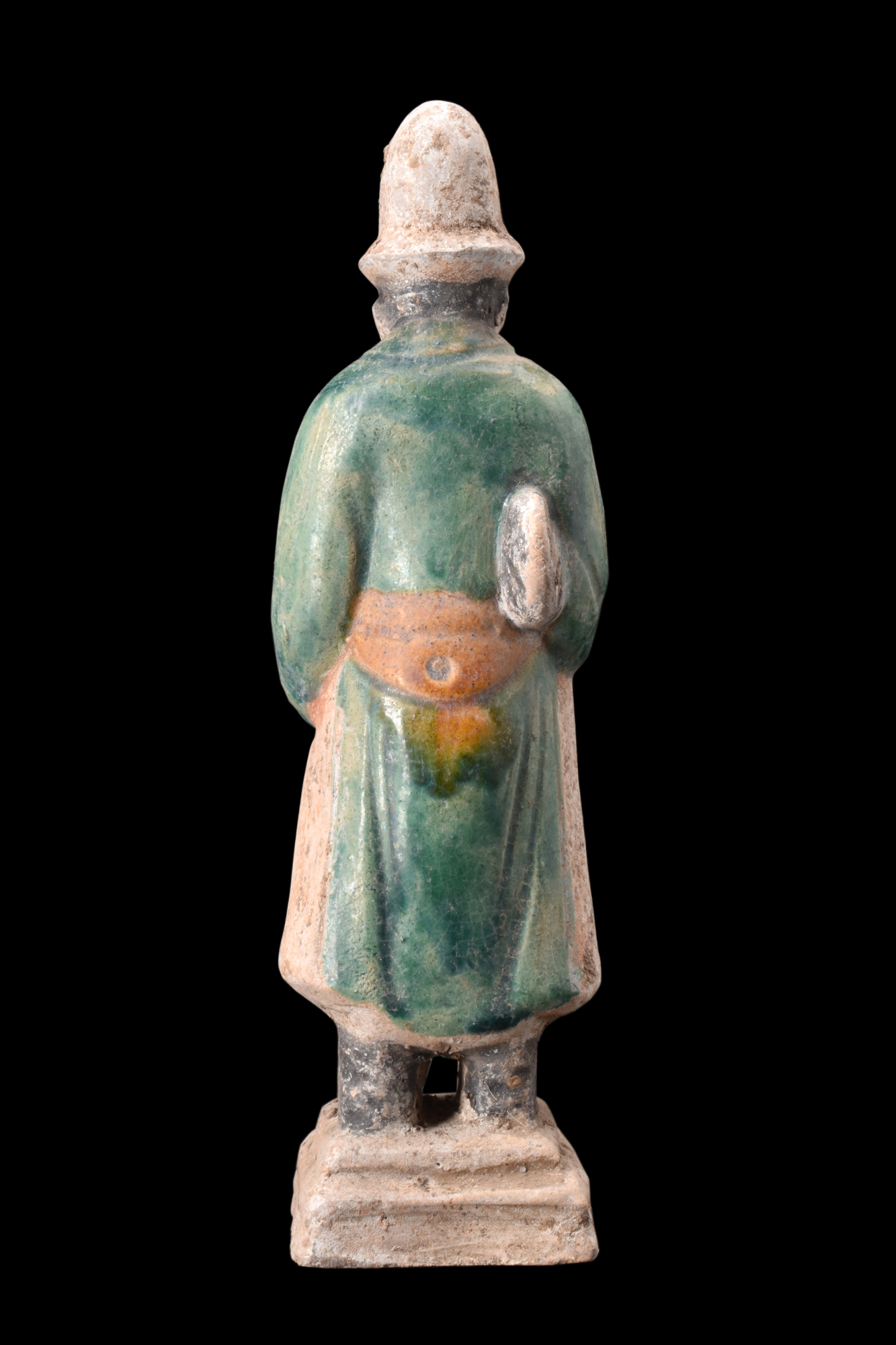 CHINESE MING DYNASTY GLAZED TERRACOTTA ATTENDANT - Image 2 of 6