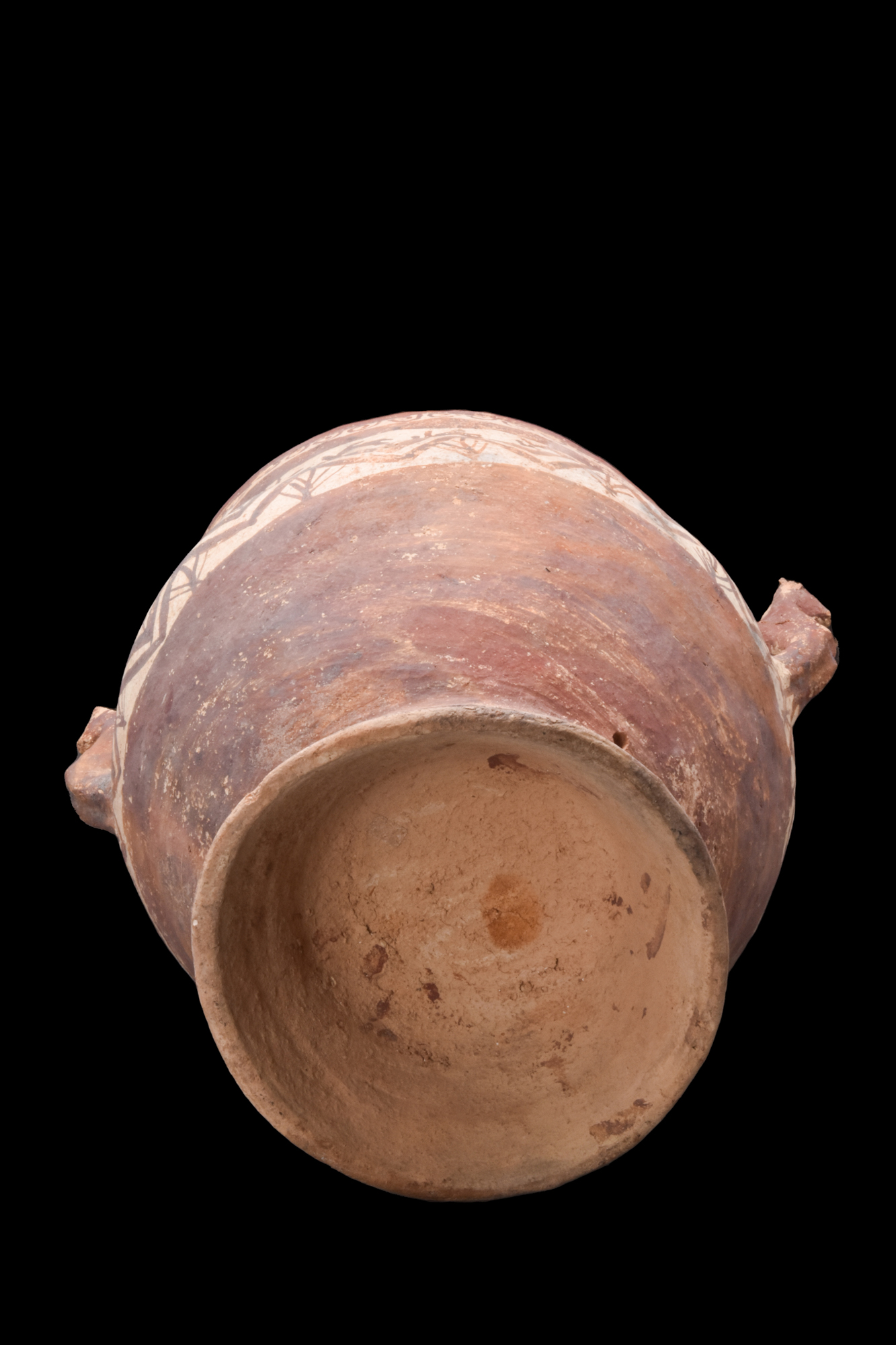 ANCIENT PERSIAN TERRACOTTA VESSEL WITH RAM HANDLES - TL TESTED - Image 4 of 8