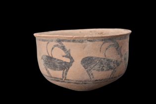 INDUS VALLEY TERRACOTTA BOWL WITH IBEXES