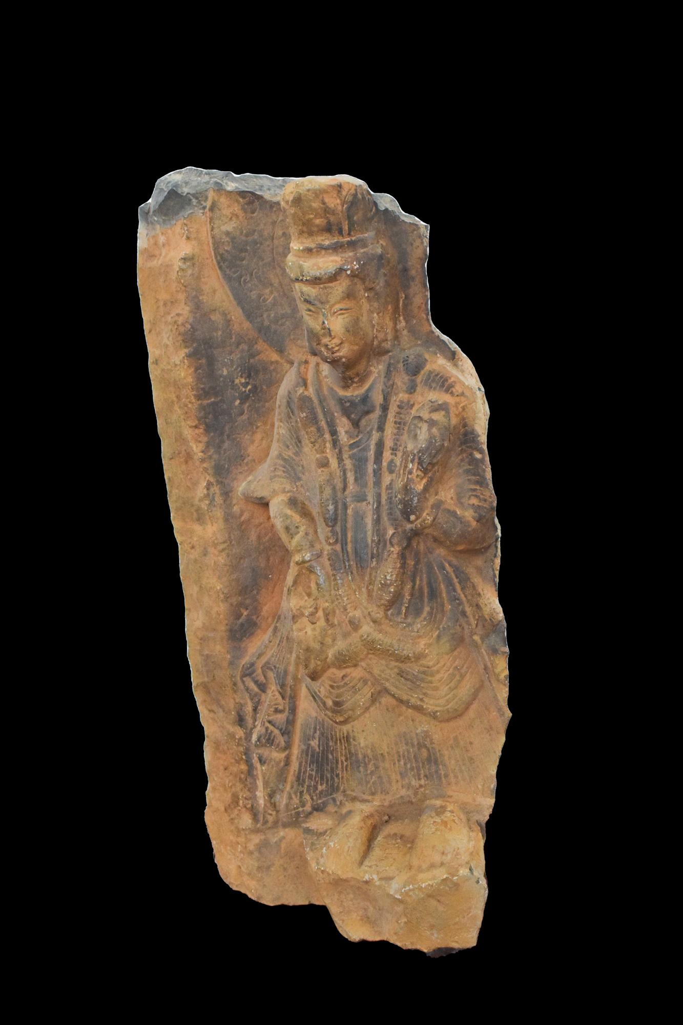 CHINESE WESTERN WEI STONE PANEL WITH BODHISATTVA - Image 4 of 8