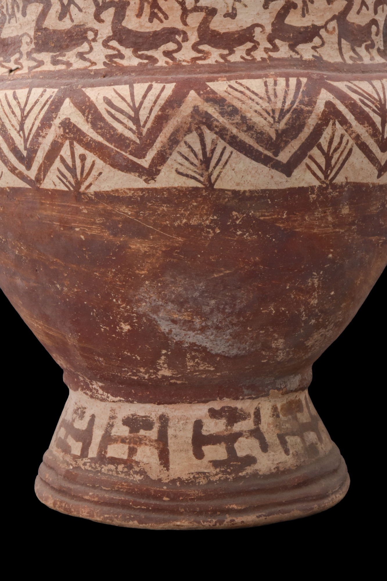 ANCIENT PERSIAN TERRACOTTA VESSEL WITH RAM HANDLES - TL TESTED - Image 7 of 8