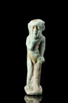 EGYPTIAN FAIENCE AMULET OF CHILD HORUS