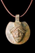 ROMAN BRONZE FACE PENDANT