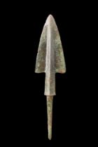 ANCIENT BRONZE SPEARHEAD