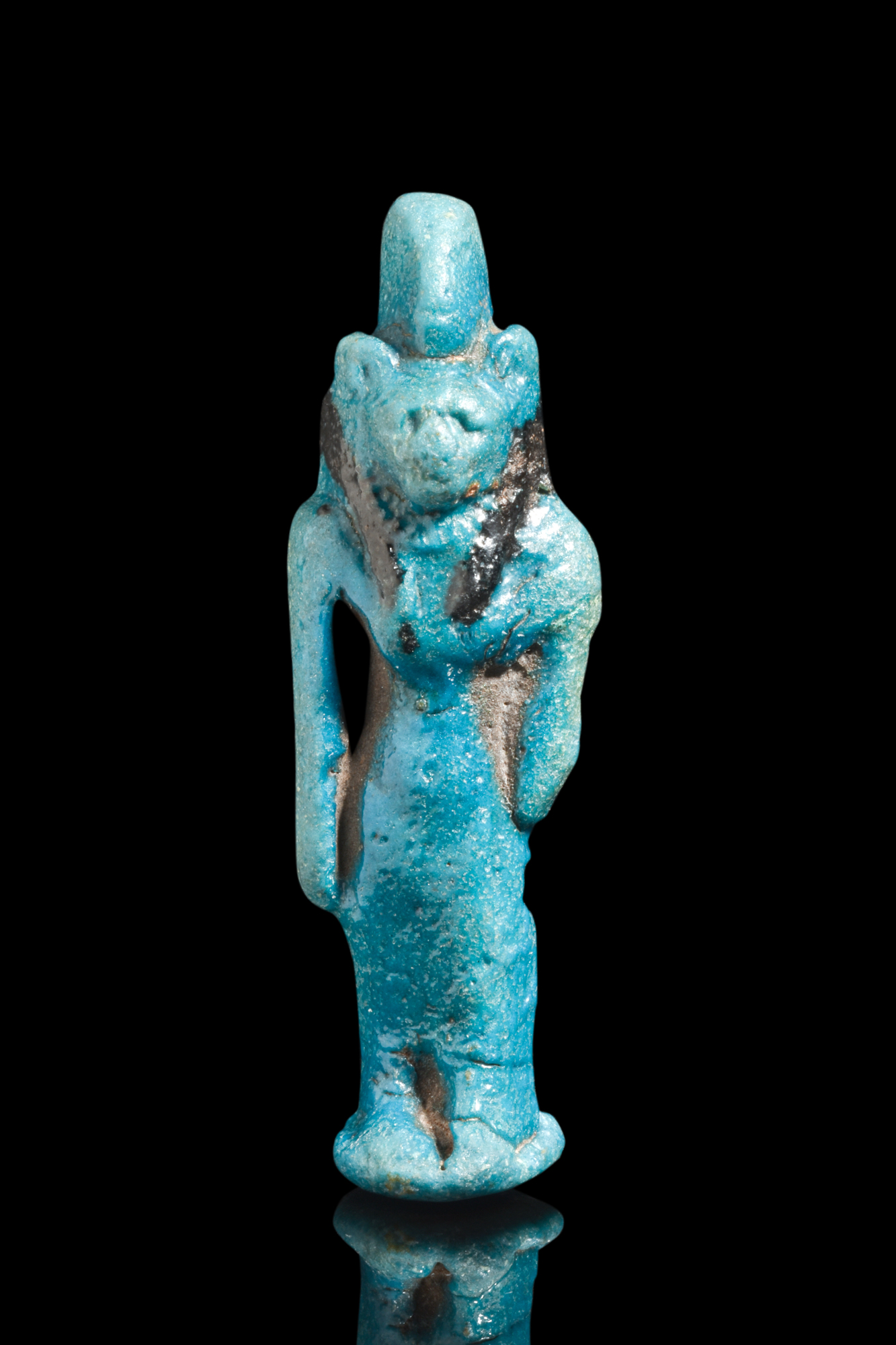 EGYPTIAN FAIENCE AMULET OF BASTET