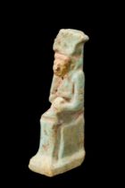 EGYPTIAN FAIENCE AMULET OF ISIS AND HORUS
