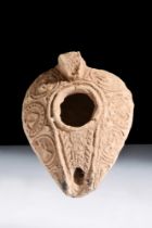 BYZANTINE TERRACOTTA OIL LAMP