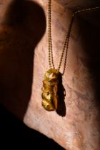 ROMAN GOLD BULLA MANUS FICA SHAPED PENDANT