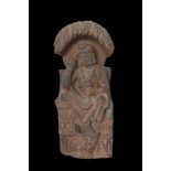 GANDHARAN SCHIST FIGURE OF PENSIVE BODHISATTVA AVALOKITESHVARA