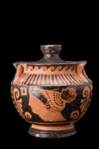 GREEK SOUTH ITALIAN RED-FIGURE STAMNOS WITH LID