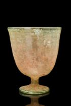 ROMAN GLASS FOOTED CHALICE