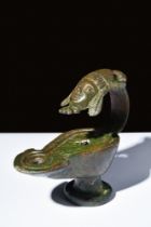 ROMAN BRONZE OIL LAMP WITH MASK