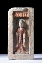CHINESE TERRACOTTA NORTHERN WEI BUDDHIST TILE