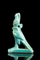 EGYPTIAN FAIENCE AMULET OF HORUS AS FALCON