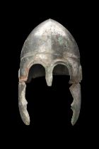 ANCIENT GREEK CHALCIDIAN TINNED BRONZE HELMET