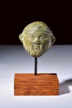 ROMAN BRONZE HEAD OF SILENUS