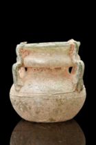 ROMAN GLASS VESSEL WITH HANDLES