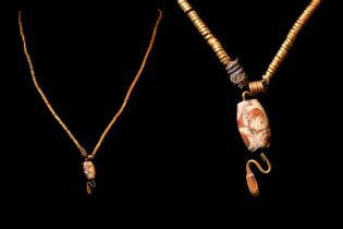 EGYPTIAN PTOLEMAIC GOLD NECKLACE WITH SNAKE